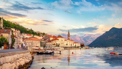 scenic view of the city and bay of kotor in montenegro