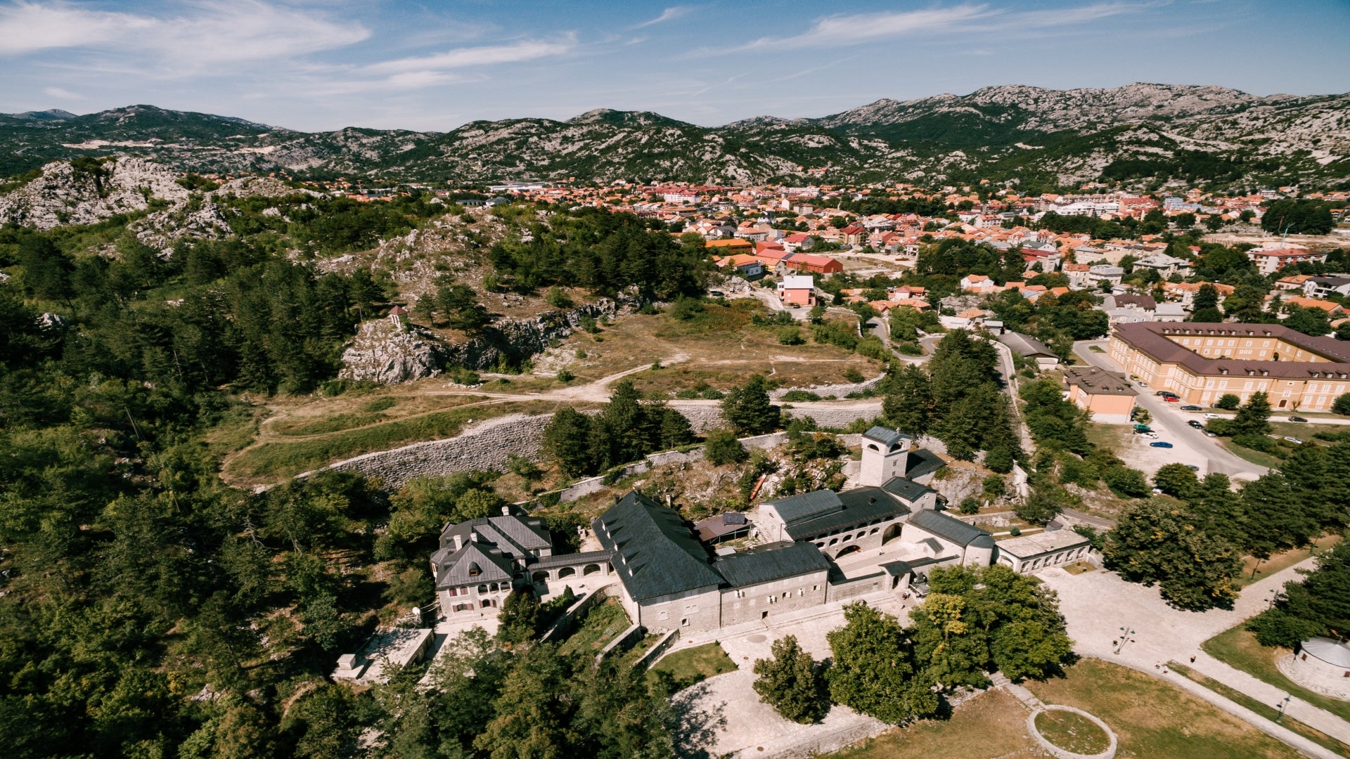 view-from-a-drone-to-the-roof-of-the-monastery